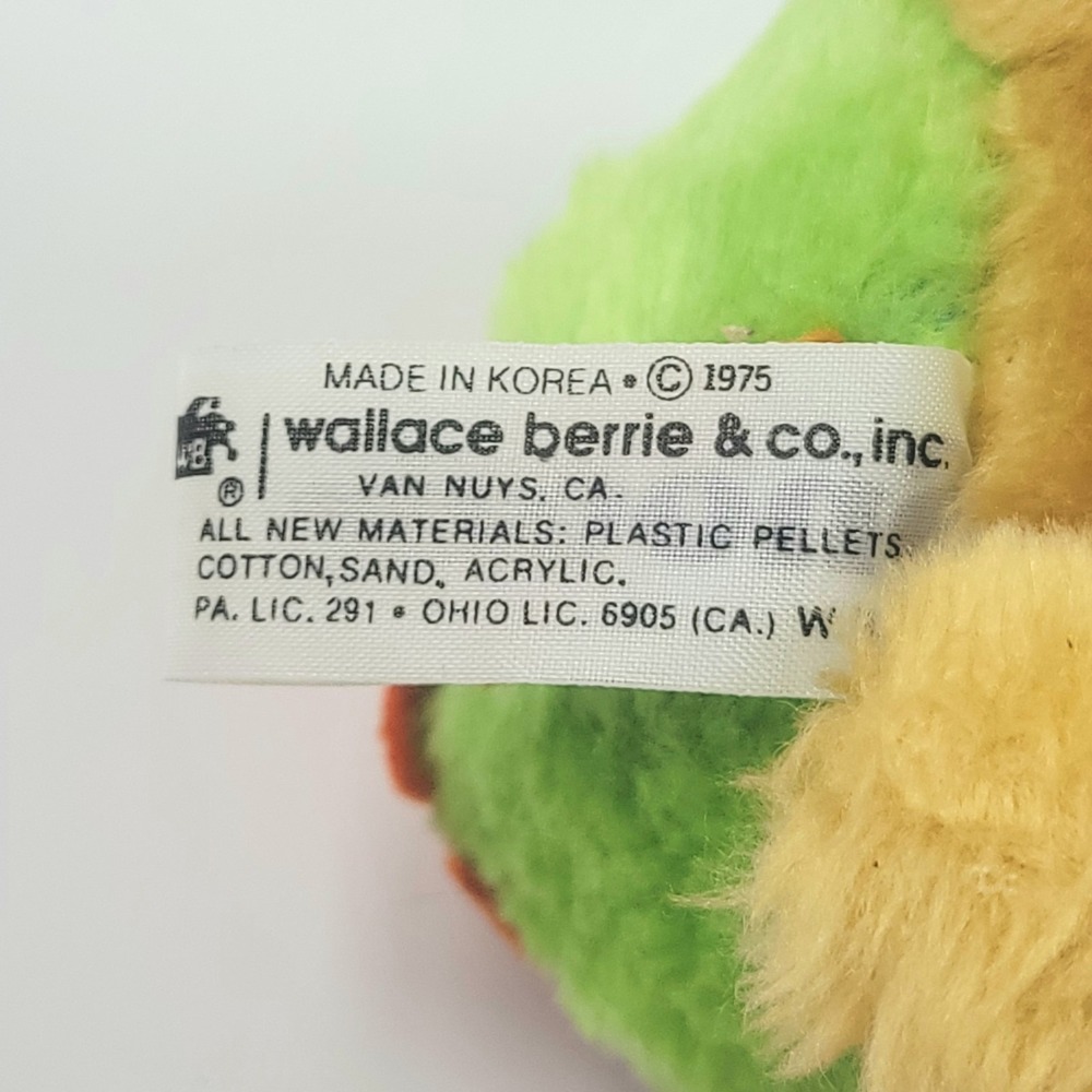 VTG Wallace Berrie Snoozie 6" Plush Turtle w/ Flower On Shell 1975‎ - Picture 10 of 12